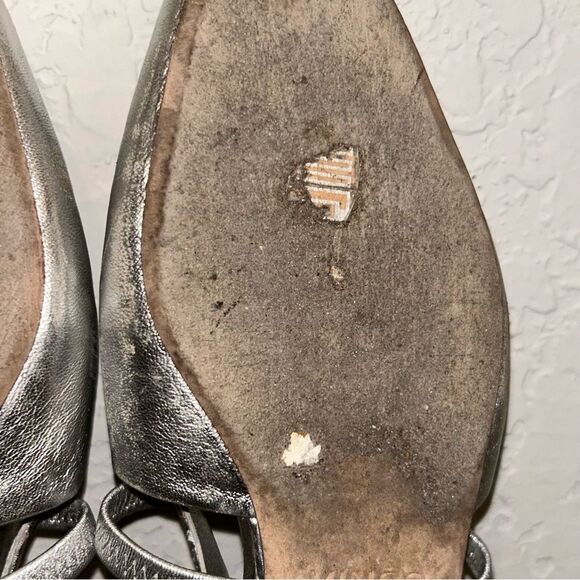 Vince Bernice Metallic Slip On Slingback Flat Shoes - Picture 13 of 16